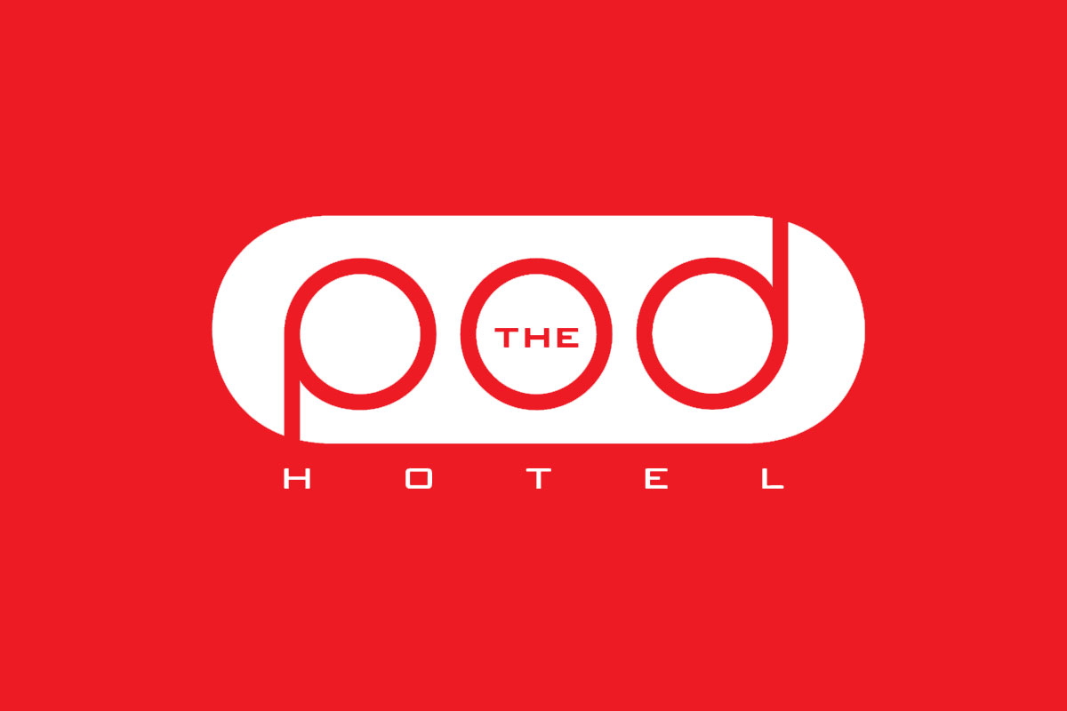 Pod布丁酒店品牌反白LOGO