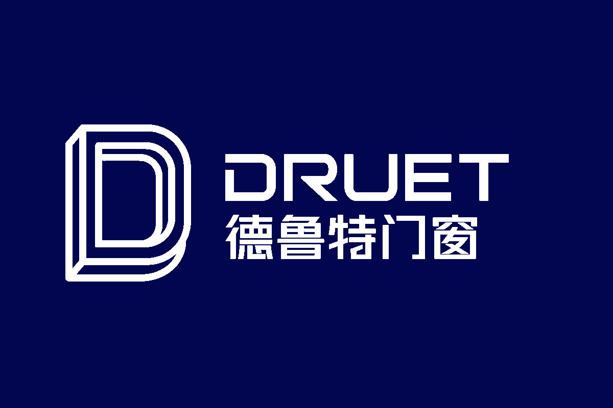 DRUET德鲁特门窗反白logo