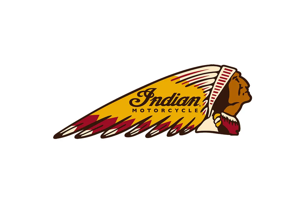 Indian Motorcycle美国印第安摩托车logo设计-印第安酋长头像logo设计
