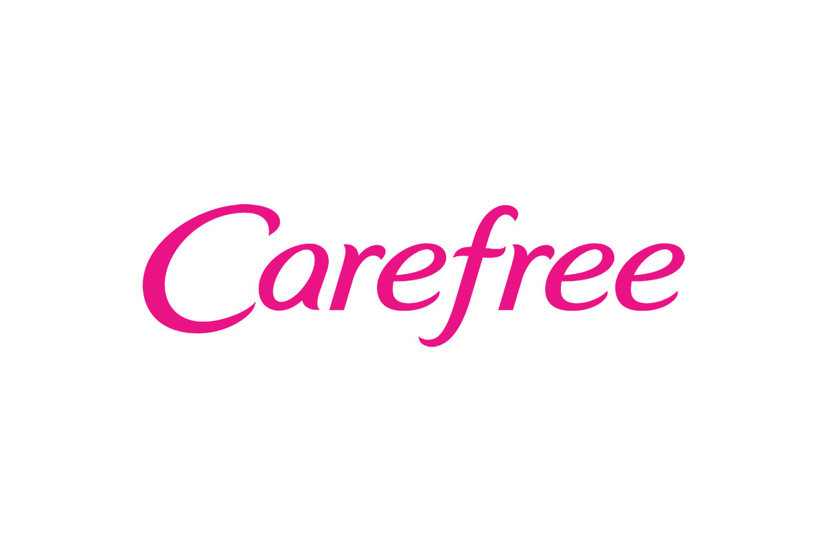 Carefree美国强生旗下无忧无虑卫生巾logo设计-霓虹粉logo设计