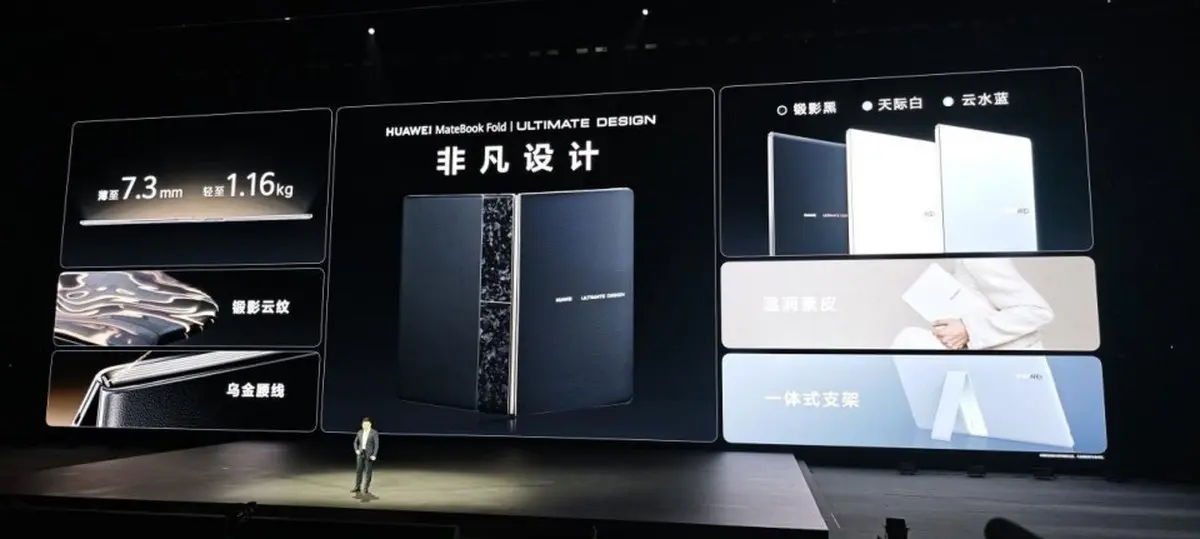 华为MateBook Fold品牌视觉-发布会大屏展示非凡设计与配色