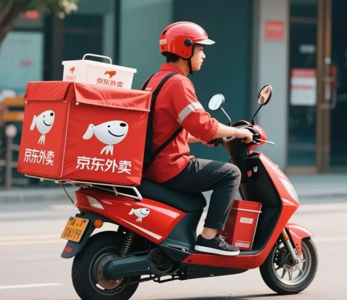 京东外卖品牌标志logo设计含义及零售品牌设计理念
