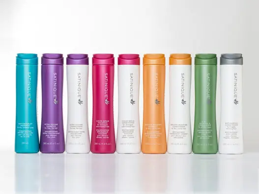 Satinique美国安利丝婷洗发水logo设计含义及洗护品牌理念