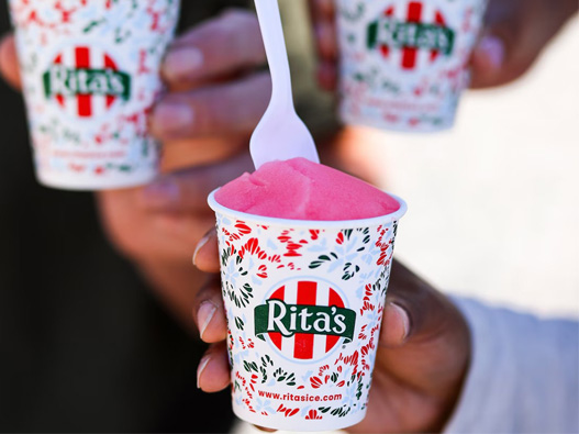 Rita's Italian Ice意大利丽塔冰logo设计含义及雪糕品牌设计理念