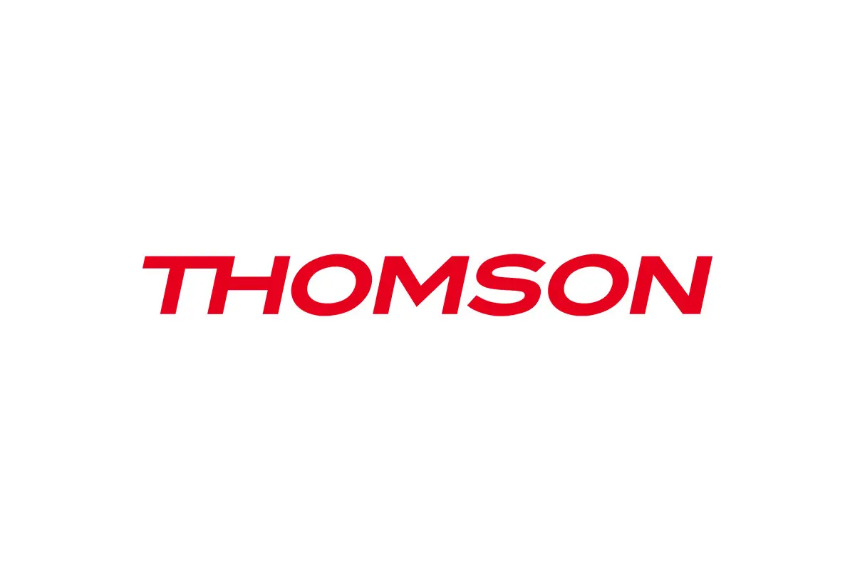 Thomson法国汤姆逊家电logo设计-大写无衬线字体logo设计