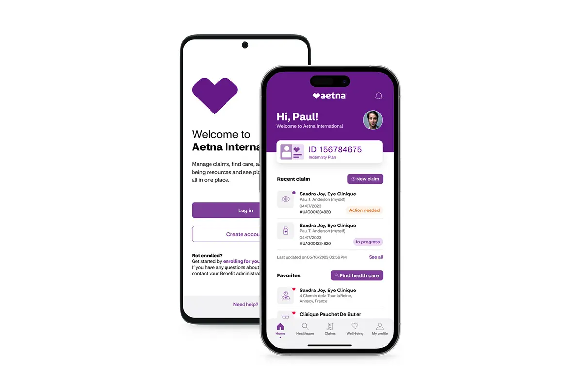 Aetna安泰健康保险APP界面-手机logo设计