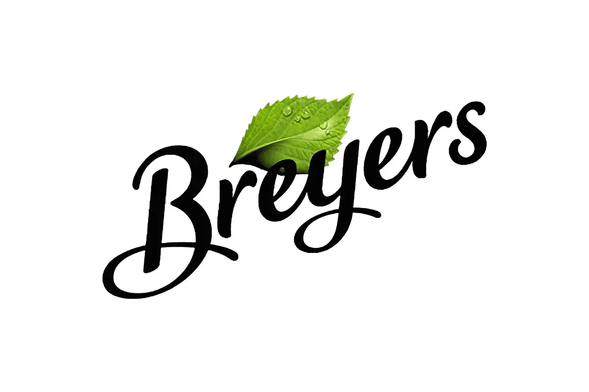 Breyer's布雷耶斯冰淇淋logo设计-薄荷叶logo设计