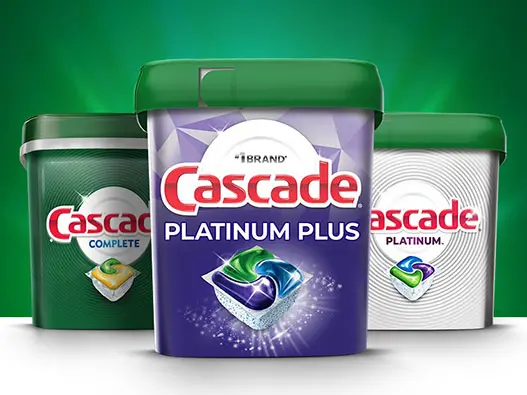 Cascade Detergent宝洁洗碗机洗涤剂logo设计含义及清洁产品品牌理念