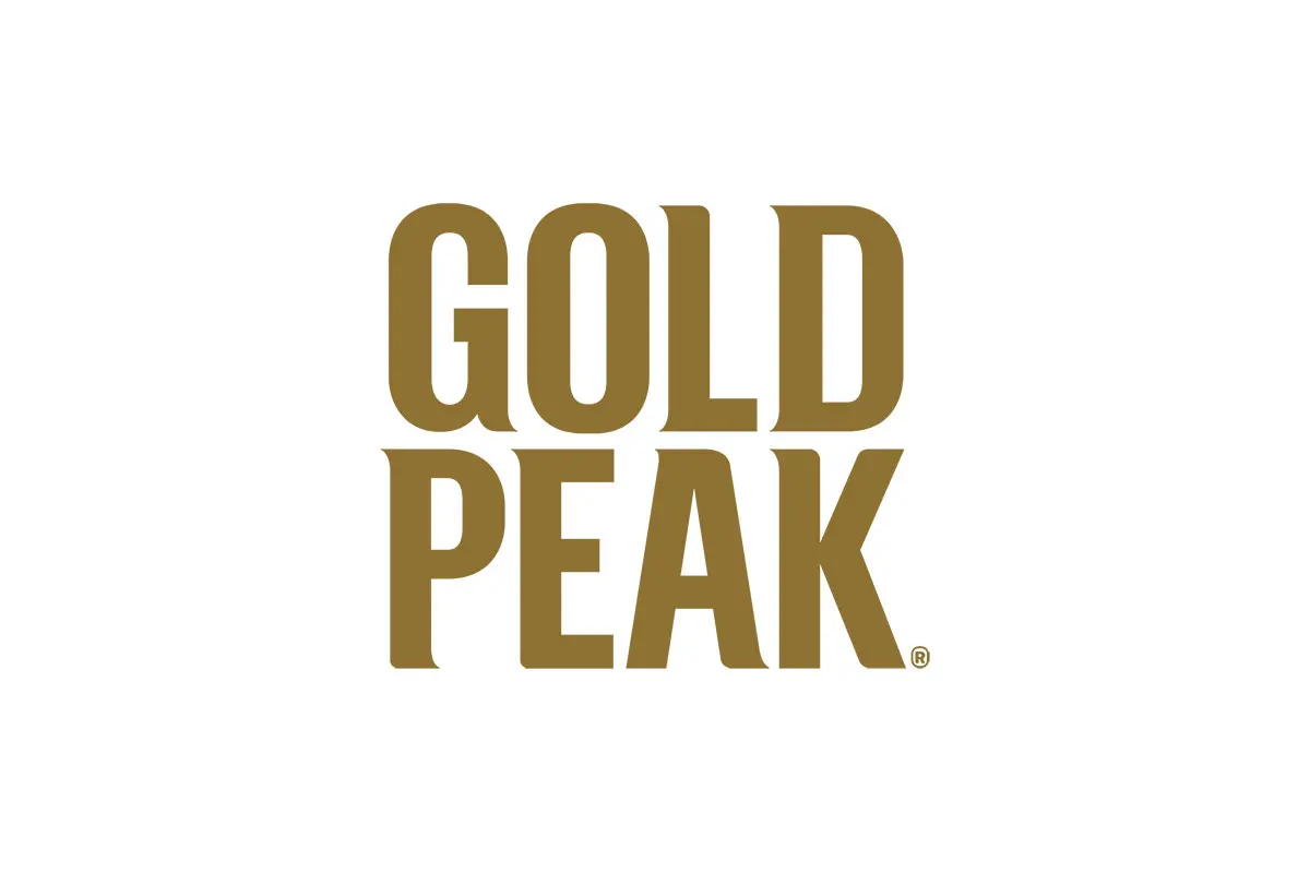 Gold Peak beverage可口可乐金峰茶饮料logo设计-无衬线大写字体logo设计