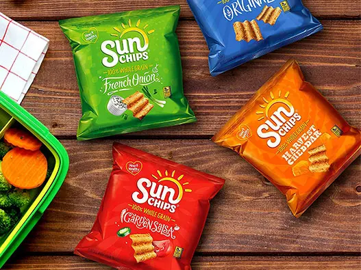 SunChips菲多利谷物健康零食logo含义及食品品牌理念