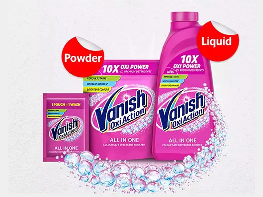 Vanish渍无踪织物护理logo含义及清洁剂品牌理念