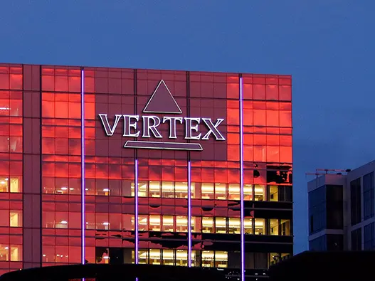 Vertex pharmaceuticals福泰制药logo设计含义及生物技术品牌理念	